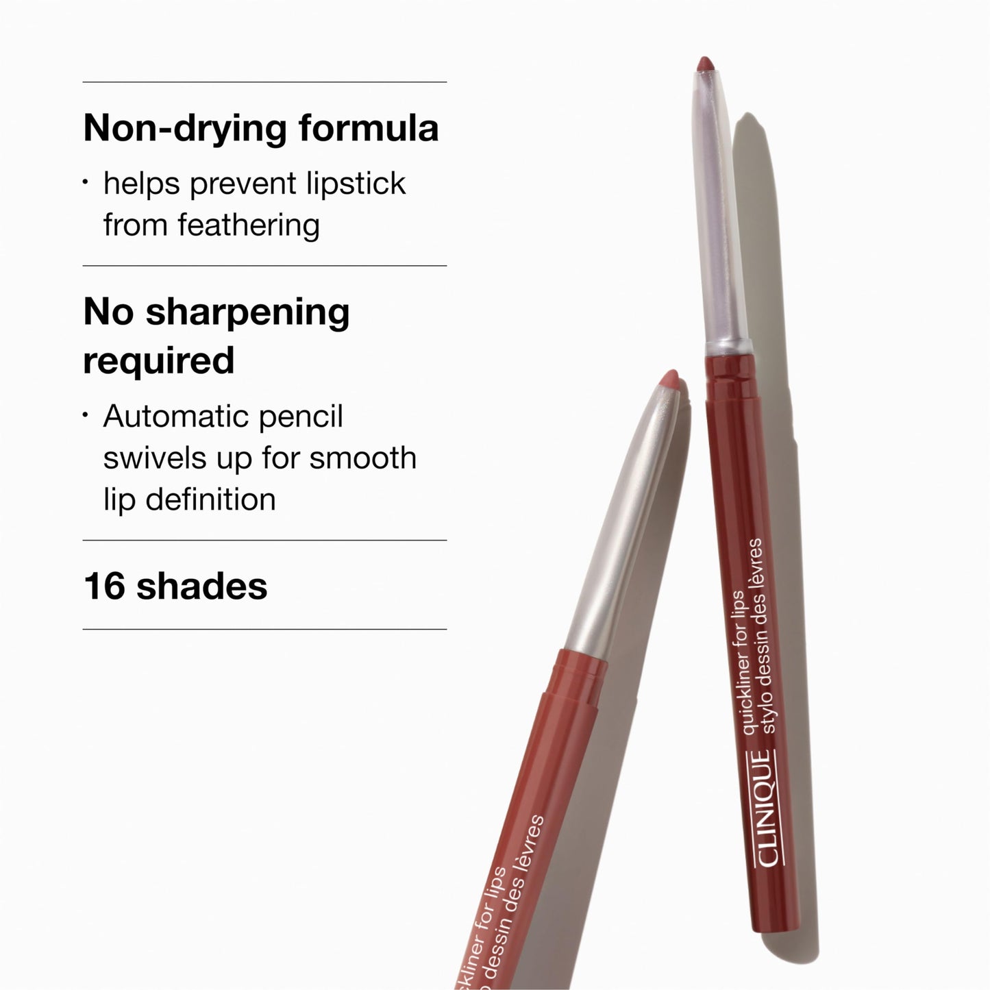 Clinique Long Lasting Quickliner Lip Liner | Non-Drying + No Sharpening, Intense Passion