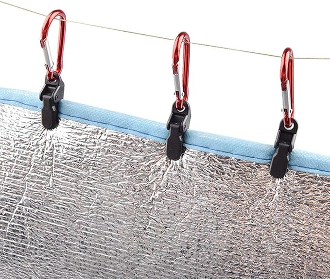 E-outstanding 12-Pack Small Outdoor Camping Awning Point Hook Tent Windbreak Clamp Plastic Crocodile Clip 33x10x13mm, Black