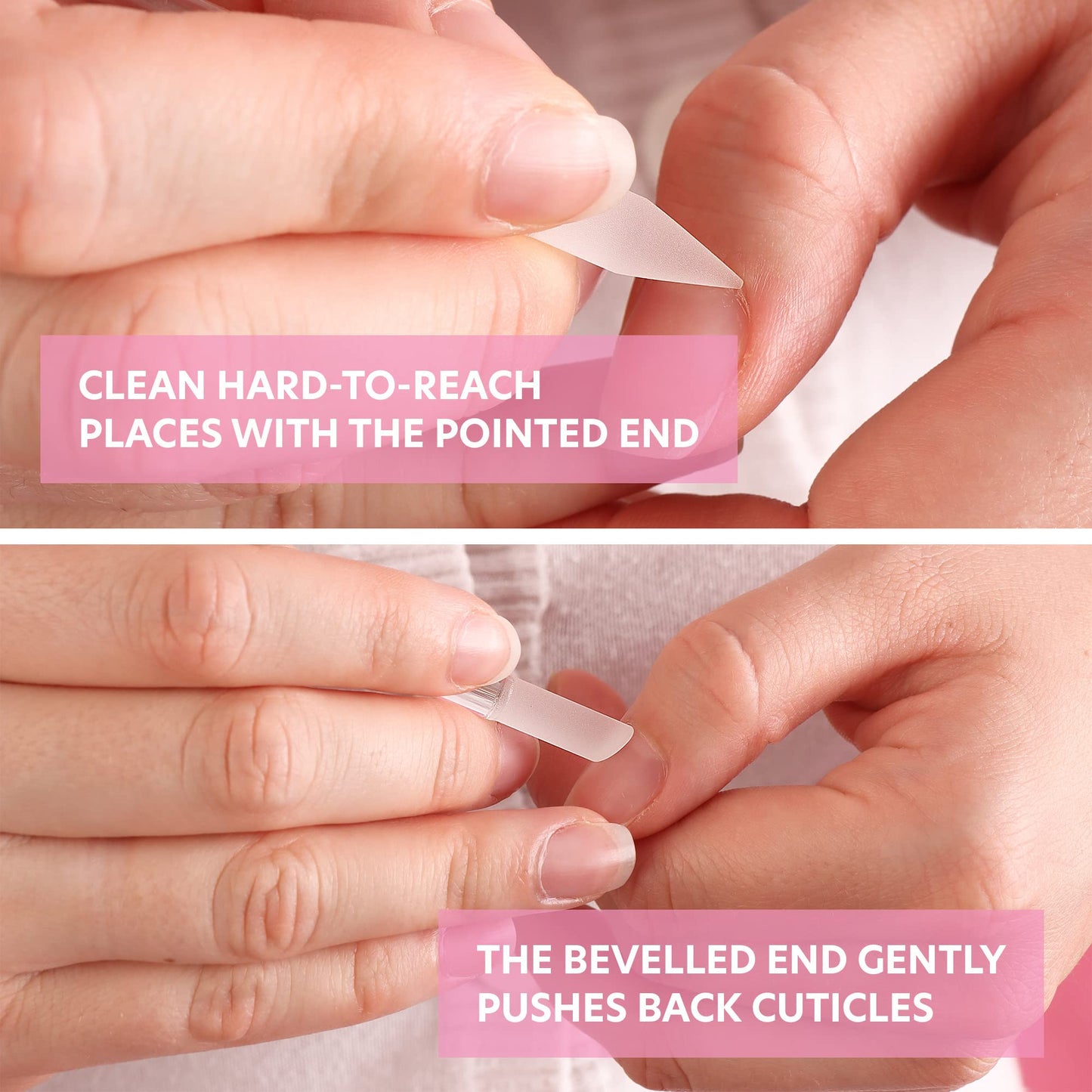 BONA FIDE BEAUTY Glass Cuticle Pusher - Dual Ended Manicure Stick - Premium Czech Tools