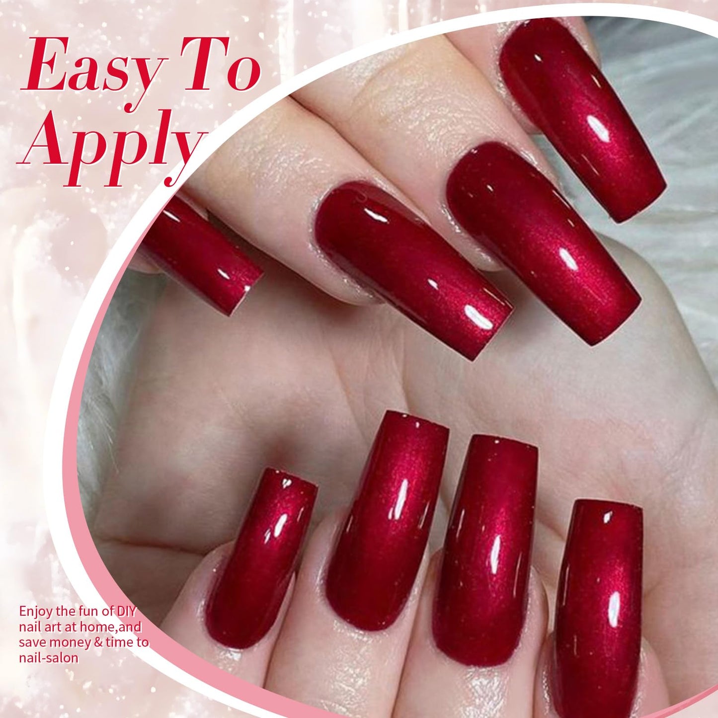 Born Pretty Scarlet Ruby Pearl Burgundy Gel Nail Polish 15ml Shimmer Glitter Pearlescent Nail Polish Mermaid Christmas Gel Nail Art Manicure DIY Gift