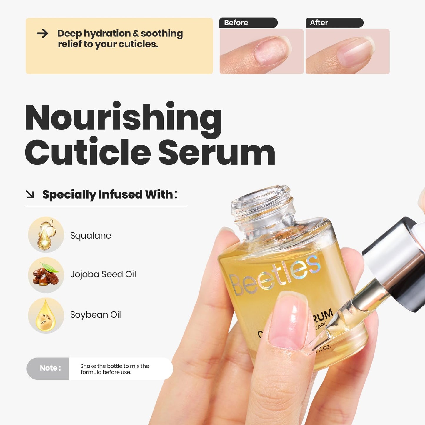 Beetles Pink Nail Polish Set, 5 Colors Nude Pink Jelly Collection Quick Dry Long Lasting Nail Polish Base & Top Coat and Cuticle Serum Kit Spring DIY Care for Nail Home Gift For Women