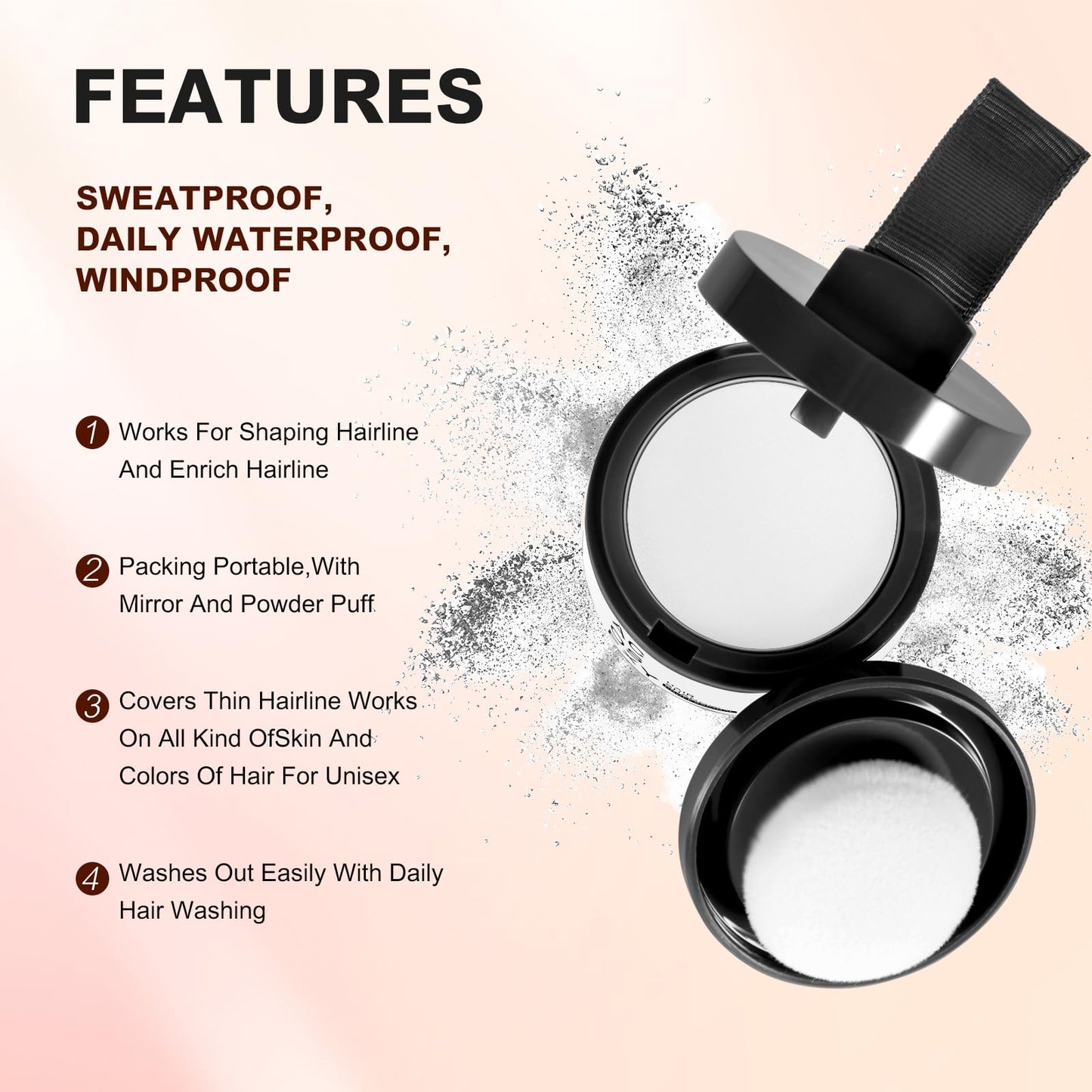 Acosexy Root Touch Up Hair Color Powder,Instantly Root Cover Up Hairline Shadow Powder,Thinning Hair for Women Eyebrows, Gray Hair Coverage Touch Up Hair Powder for Men Beard Line,Bald Spots (White)