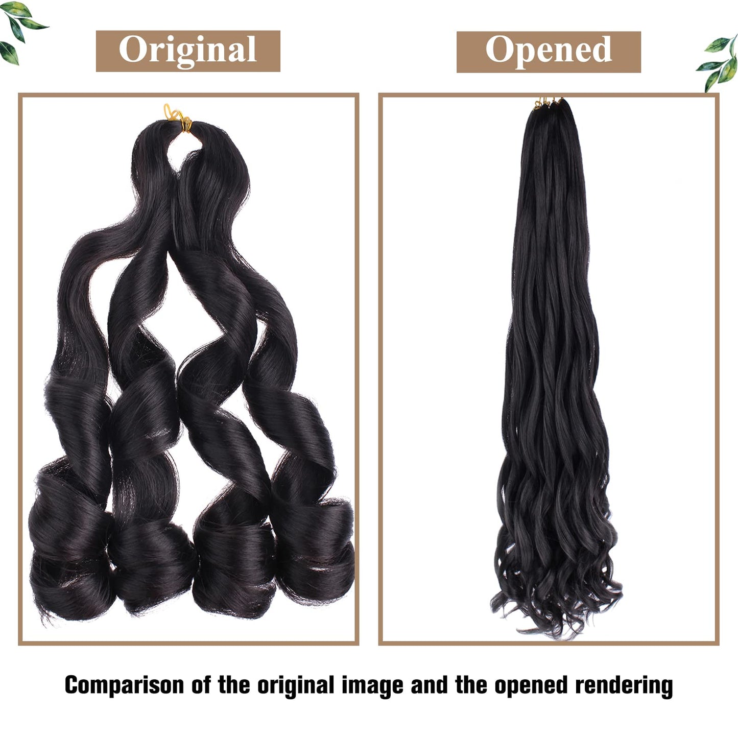 COOKOO 26 Inch Spiral French Curly Crochet Braids Hair 9 Packs Natural Black Bouncy Loose Wave Crochet Braids for Black Women Pre-curled Spanish Curly Synthetic Braiding Hair Extentions 1B#