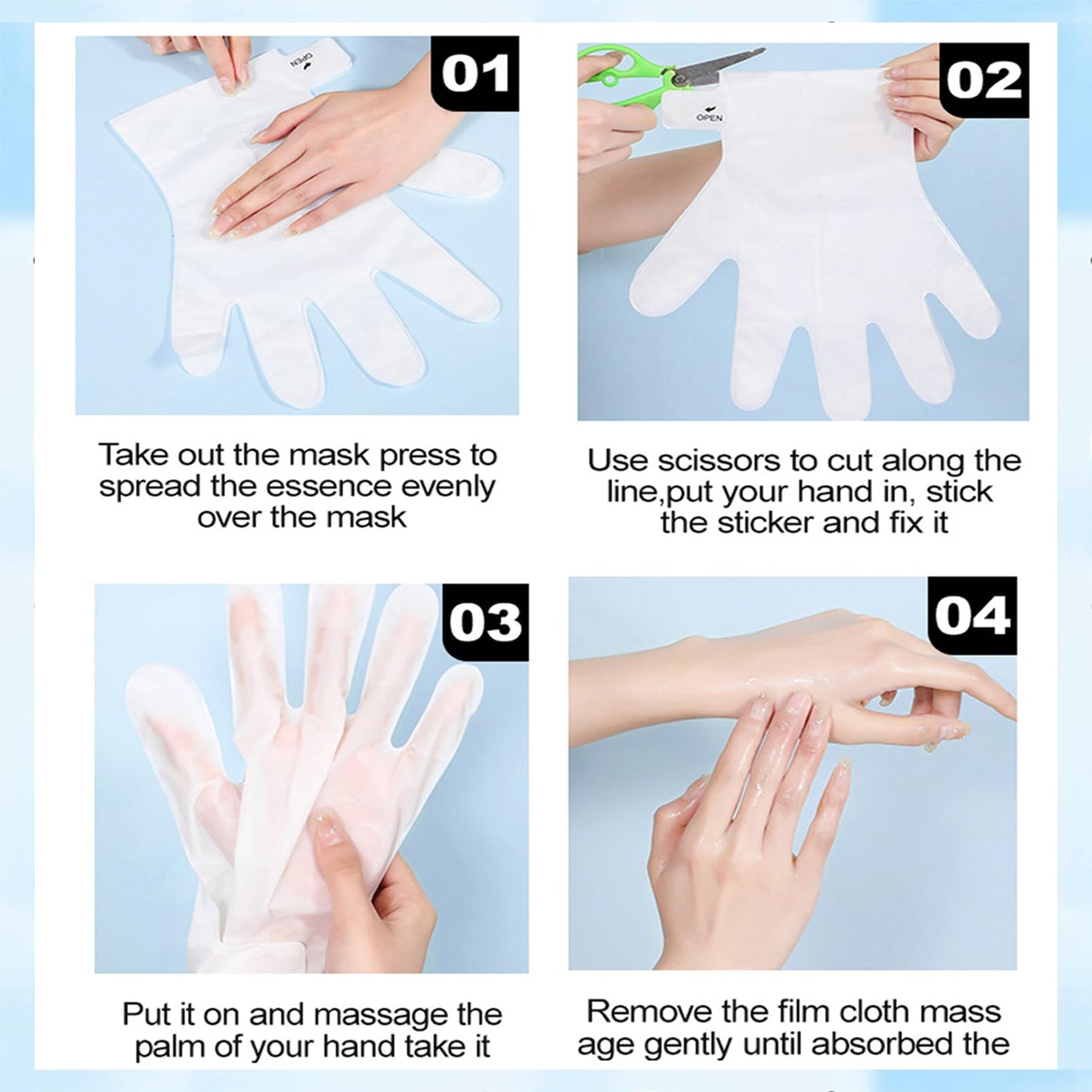 ASMAYSA Moisturizing Hand Mask Gloves, 9 Pairs Hydrating Hand Mask For Dry Cracked Hands, Hand Peeling Mask, Hand Exfoliator Peeling Mask for Women