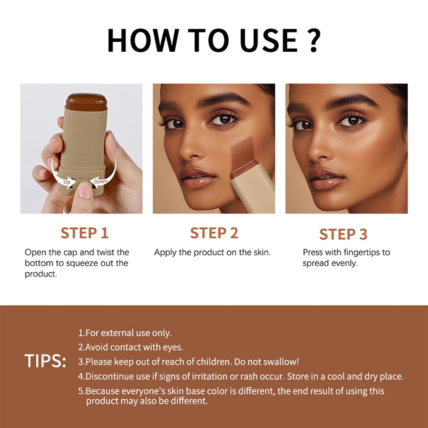 Beauty Balm Serum Boosted Skin Tint Concealer 6 Colors, Beauty Balm Skin Tint Balm Foundation Stick, Solid Tinted Moisturizing Serum Lightweight Foundation, Tinted Face Balm for Mature Skin (3#, 18g)