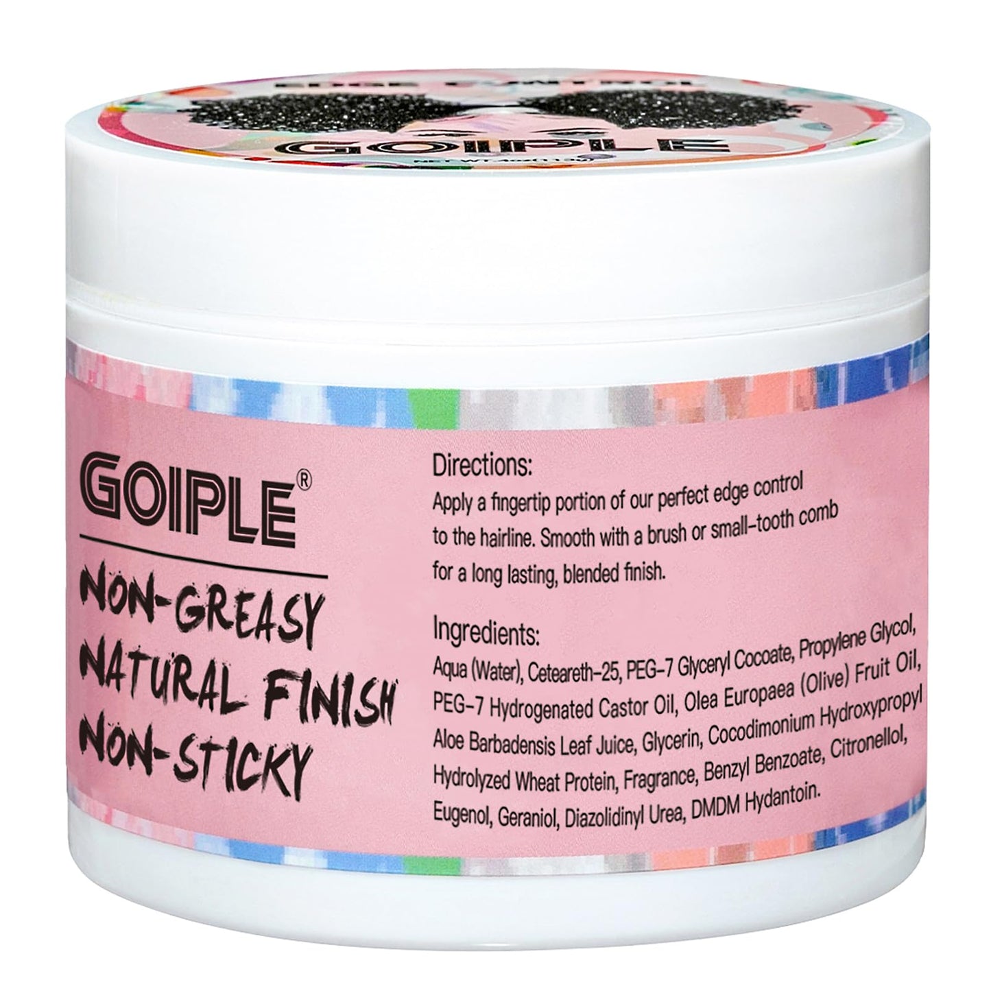 Edge Control Wax for Women Strong Hold Non-greasy Edge Smoother, Edge Wax Styling Tamer Edge Control for Black Hair No Flaking, White Residue, Shine and Smooth Strawberry Scent 4oz
