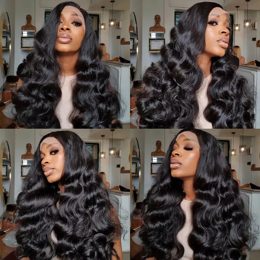 Brazilian Virgin 360 Lace Front Wigs - 200 Density, Body Wave, Pre-Plucked, Baby Hair, HD Transparent, Full Lace, 18 Inch