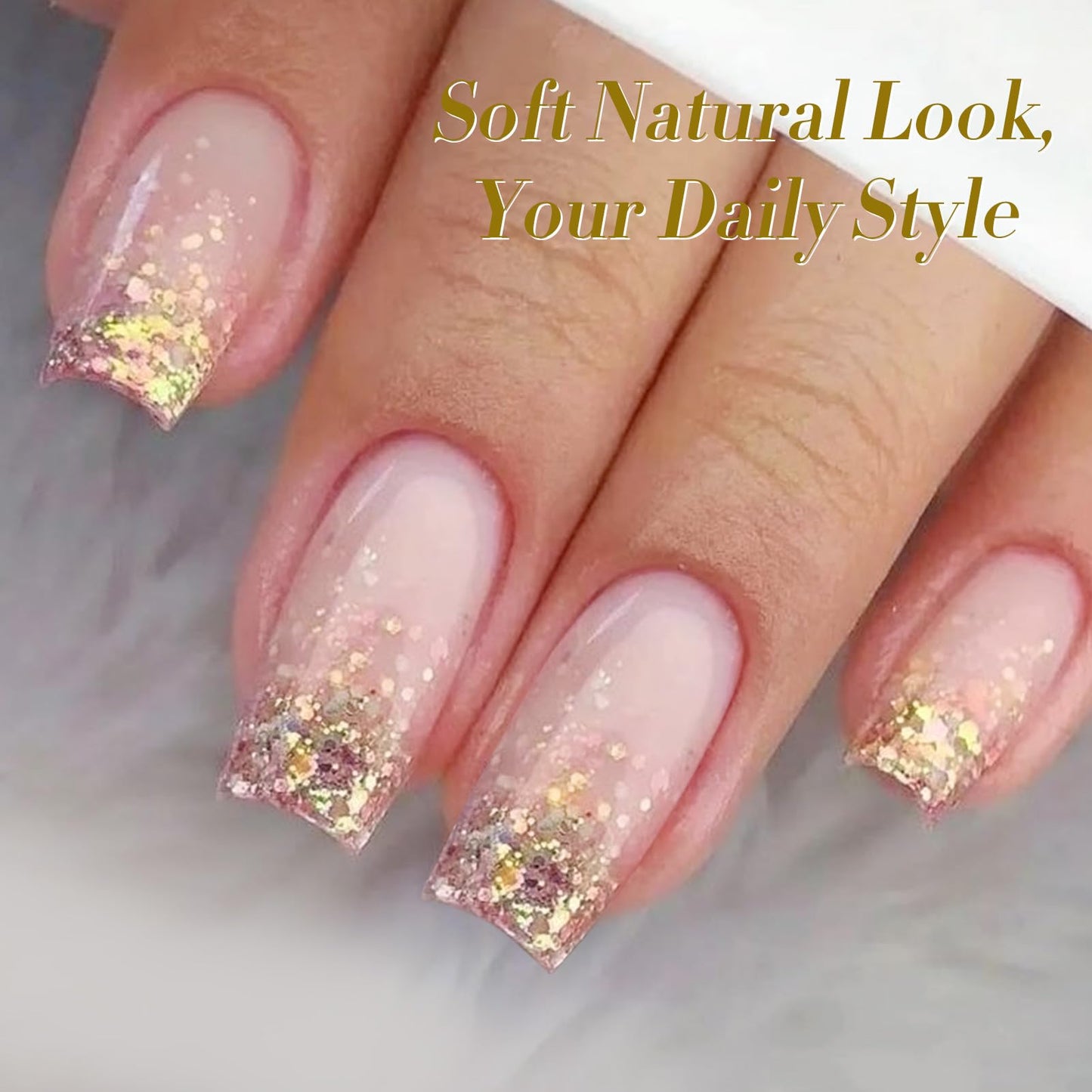 Born Pretty Christmas Gold Glitter Gel Nail Polish Sparkly Shiny Glitter Flash Gel Polish Hema-Free Color Gel Polish Nail Art Design Manicure DIY at Home 15ML