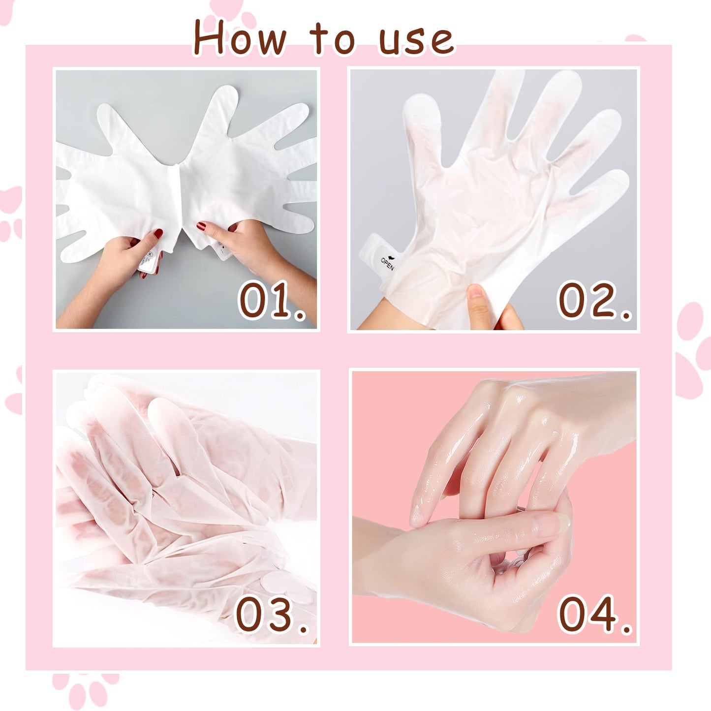 DWDiWen Hand Masks, 6 Pairs Hydrating Exfoliating Hand Peeling Mask, Smooth Hand Masks Moisturizing Gloves Overnight for Dry, Rough, Cracked Hands, Hand Skin Moisturizer Glove for Women Men（N