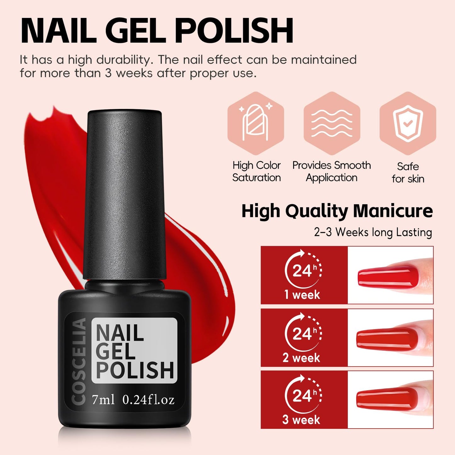 COSCELIA Gel Nail Polish Kit with U V Light, 18 Colors Nude Pink White Brown Gel Nail Kit 3PC Poly with Glossy Top Coat Base Coat Art Rhinestones Manicure Tools for Women Salon DIY