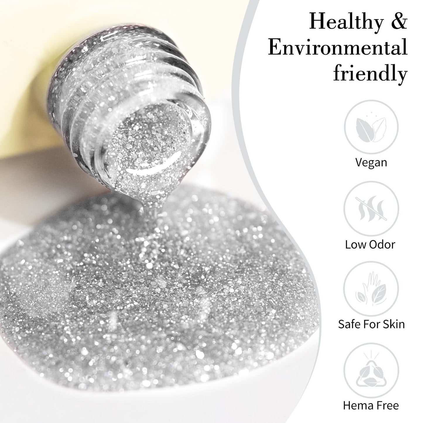 CANNI Glitter Gel Nail Polish 1pcs 9ml Nail Gel Iron color Glitter Nail Polish Soak Off Uv LED Nail Lamp Dawn Crystal Flash Series Nail Art Manicure Salon DIY Home