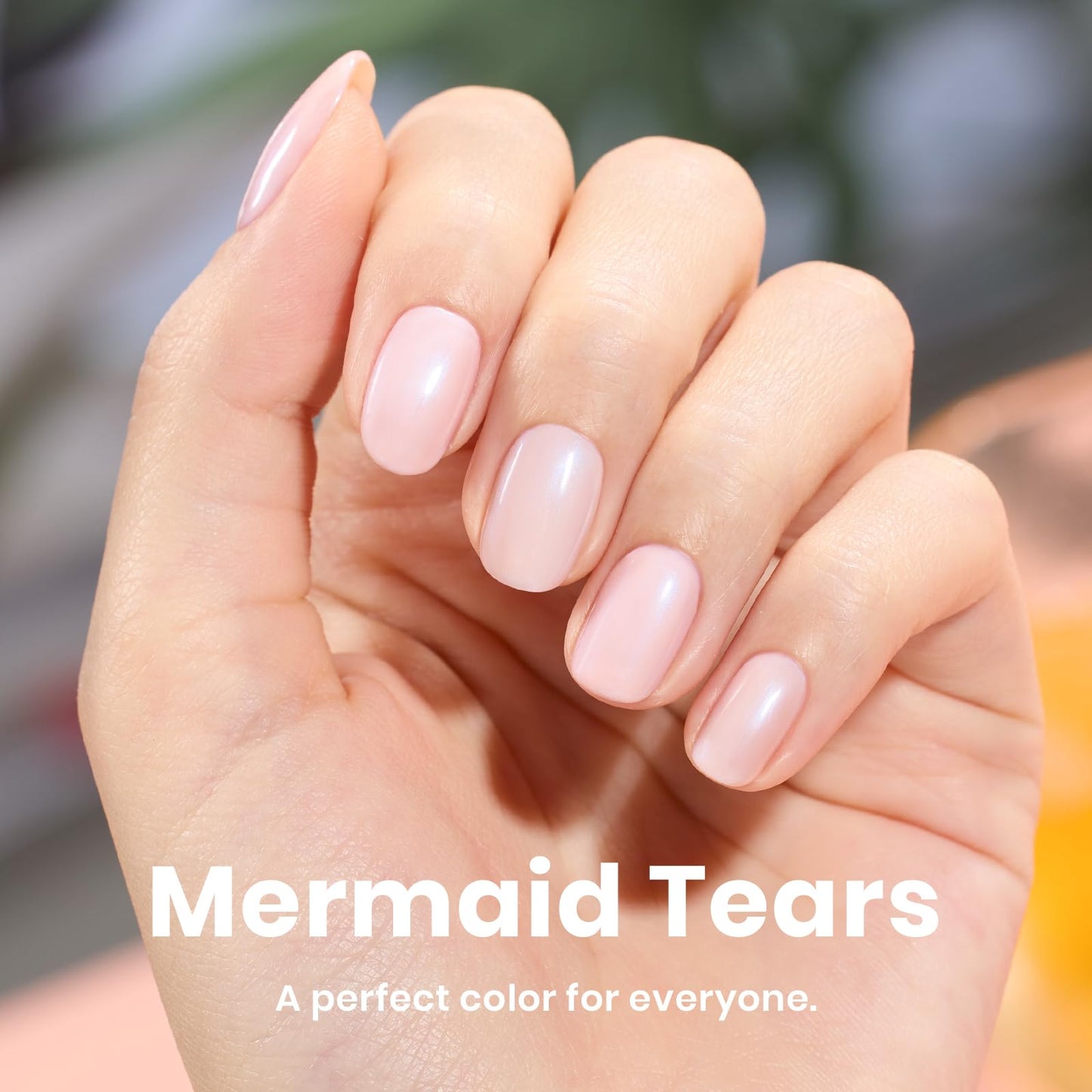 Beetles Nail Polish - Nude Nail Polish Glossy Nail Lacquer Nail Concealer Fast Dry Quick Shimmer Blue Nail Strengthener and Growth Treatment for Thin and Damaged Nails,0.51 FL OZ