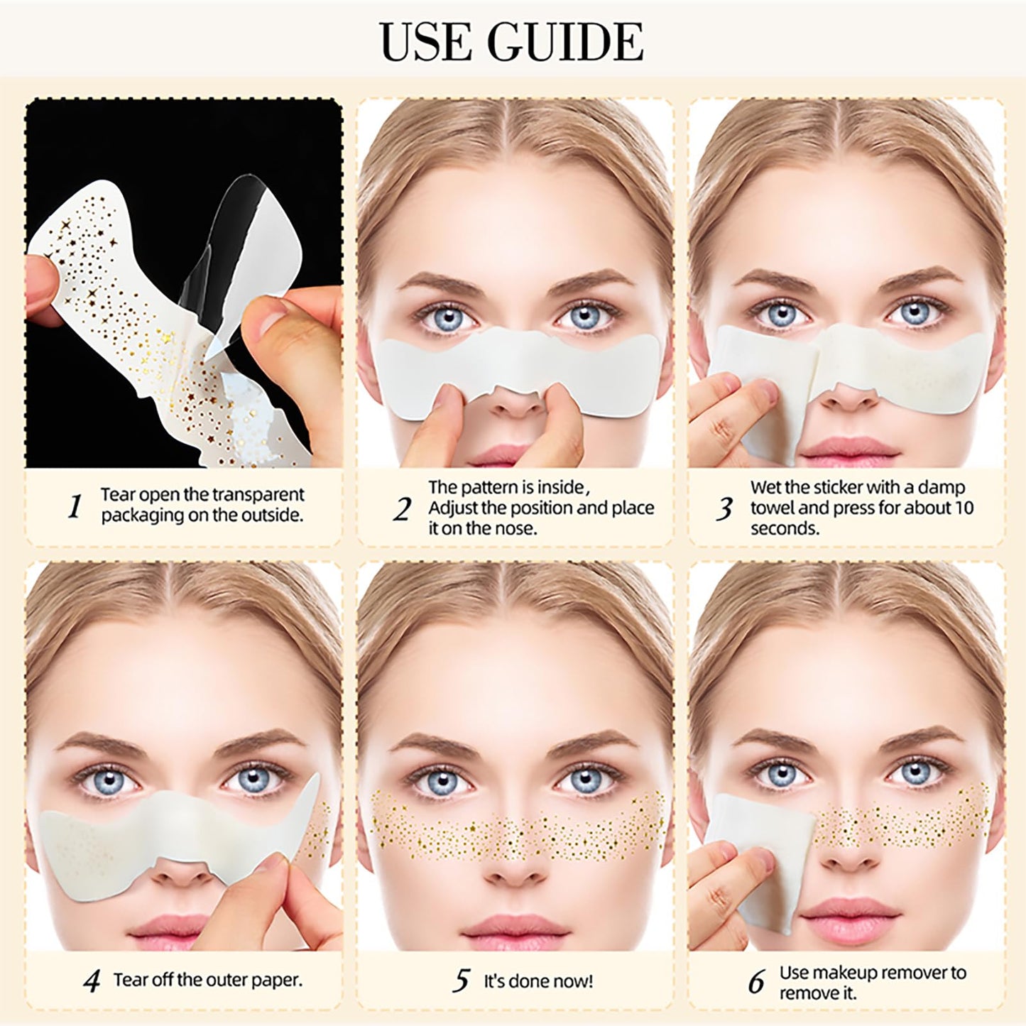 Face Glitter Freckles Tattoo, Sliver Glow Up Makeup Patches, Face Glitter Makeup Speckles Patches, Cute Glitter Makeup Accessories for Women Cosmetic Glitter for Face - 10 Counts (Sliver #02)