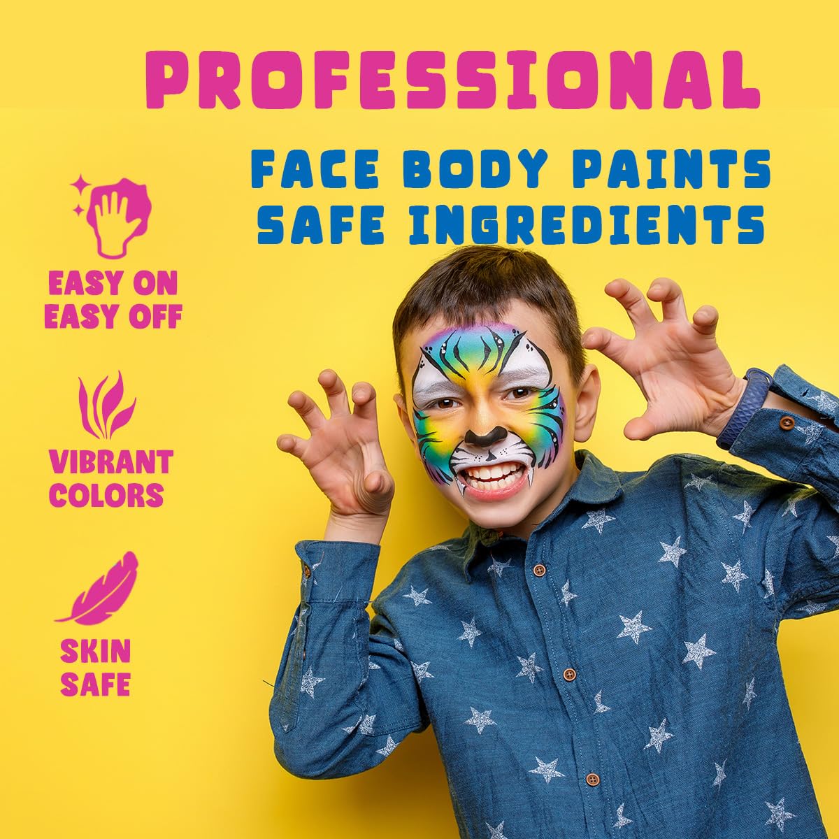 Bowitzki 10g Split Cake Face Paint Professional For Kids Adults One Stroke Split Cake Non Toxic Rainbow Flora Dolphin Unicorn Flame Body Paint Makeup (Dolphin)