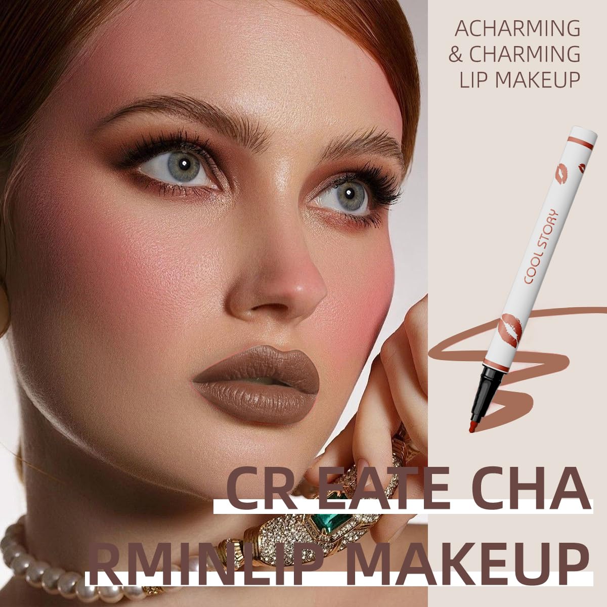 COOL STORY Matte Lip Liner Pencil - Waterproof, Non-Fading, Long-Lasting Plump Effect for Fuller Lips Makeup, Soft & Smooth Texture Easy Glide Lipstick (12#, Pack of 1)