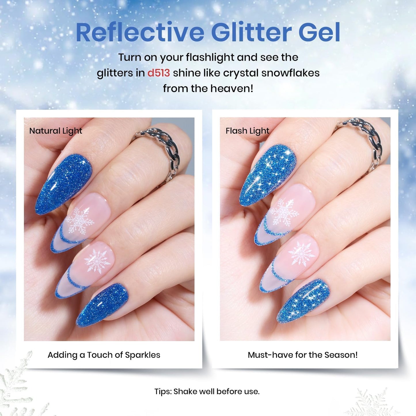 Beetles Gel Nail Polish Set, White Glitter Navy Blue Silver 6 Colors Gel Polish Gel Nail Polish Soak off UV LED Lamp for Women Gel Nail Polish Colors