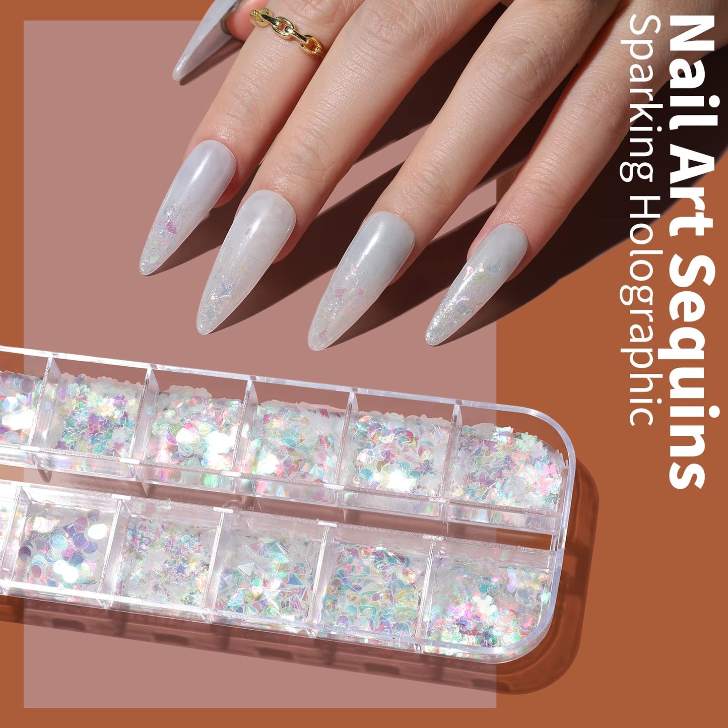 FANDAMEI Nail Art Brushes Set, Nail Art Kit, Nail Design Kit, Nail Art Dotting Pens, Nail Stickers, Butterfly Nail Art Sequins, Nail Foils, Nail Art Flakes Iridescent, Rhinestones For Nails