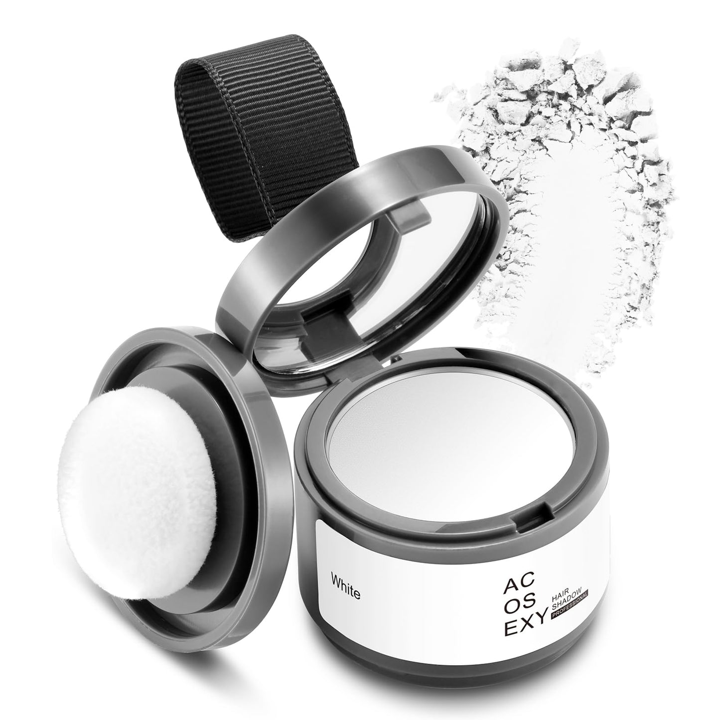 Acosexy Root Touch Up Hair Color Powder,Instantly Root Cover Up Hairline Shadow Powder,Thinning Hair for Women Eyebrows, Gray Hair Coverage Touch Up Hair Powder for Men Beard Line,Bald Spots (White)