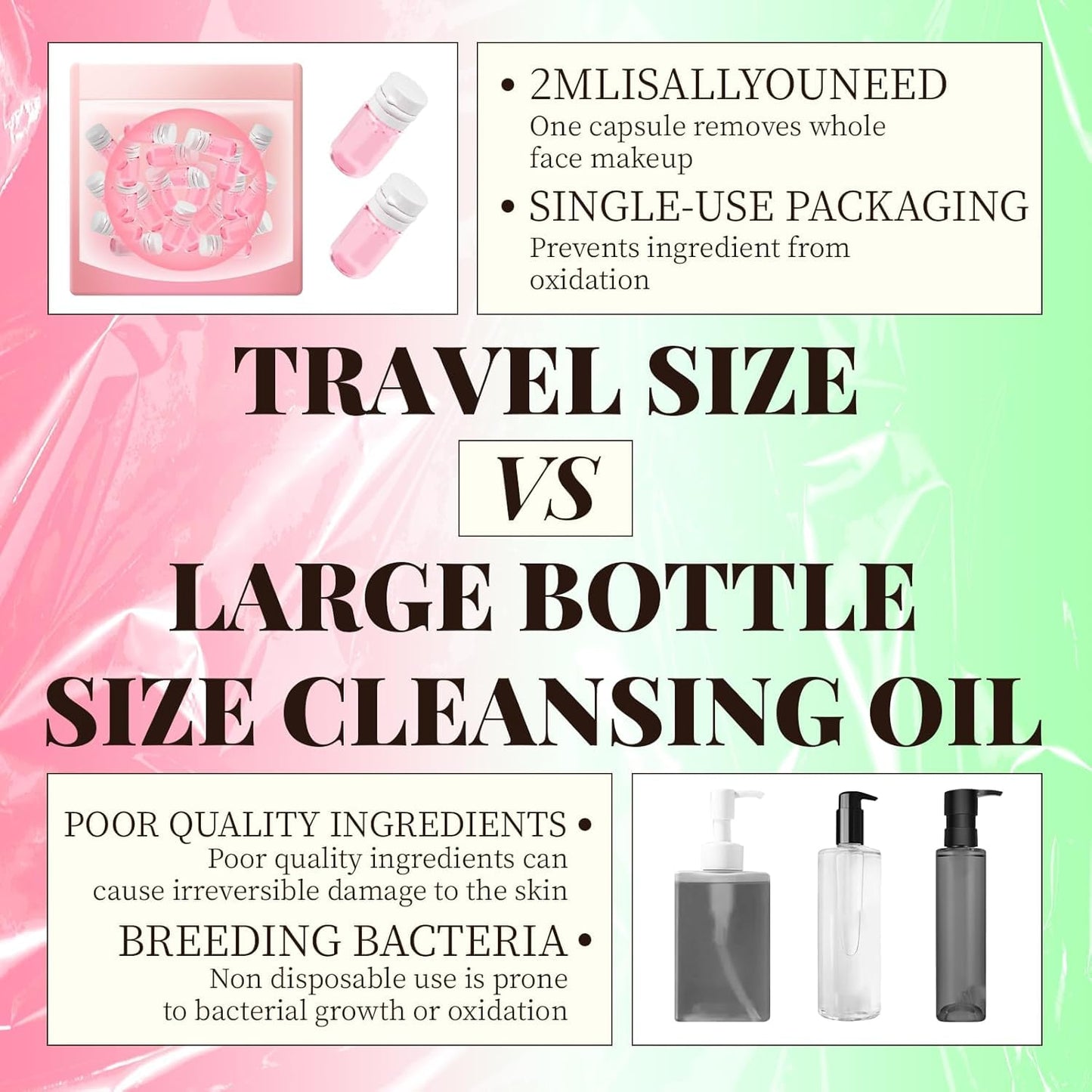 Cisto Makeup Remover Oil Mini, Cisto Cleansing Oil Mini Makeup Remover, Portable Facial Cleansing Oil, Nourishing and Gentle Cleansing Oil for All Skin Types (MIX 40pcs)
