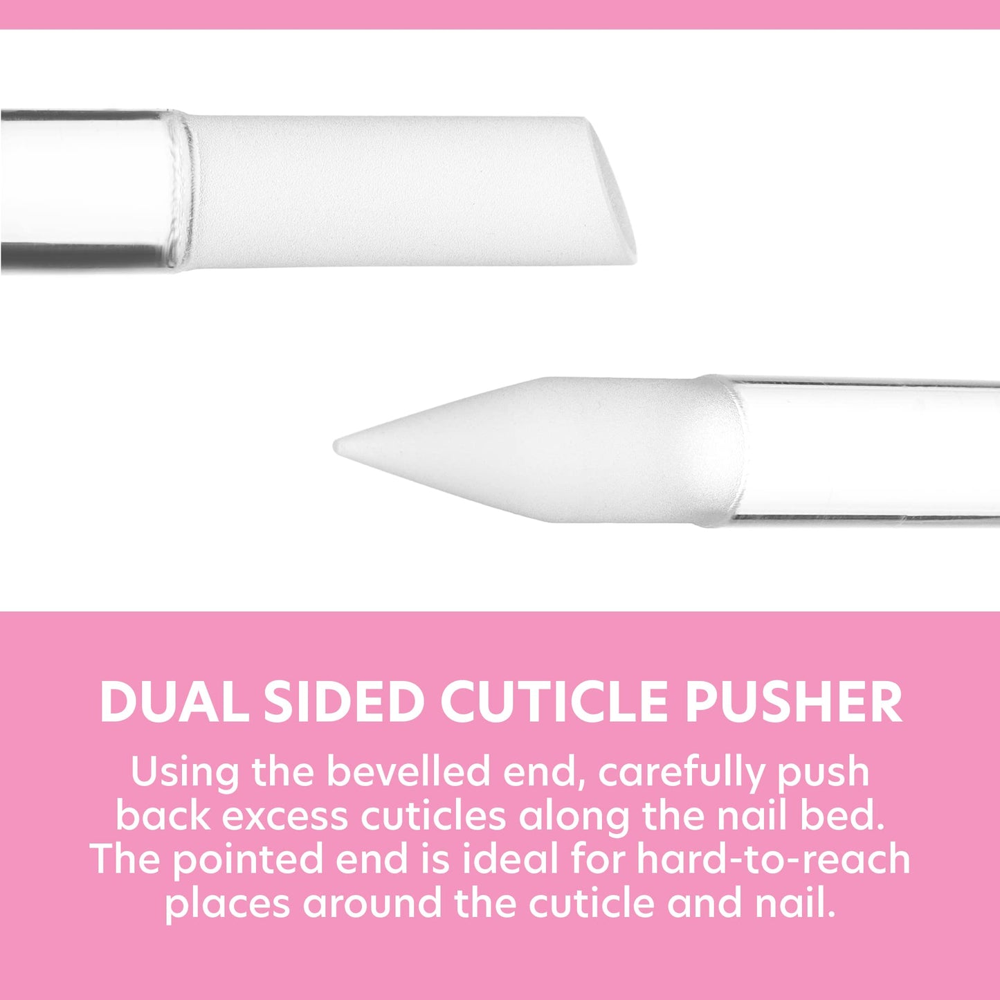 BONA FIDE BEAUTY Glass Cuticle Pusher - Dual Ended Manicure Stick - Premium Czech Tools