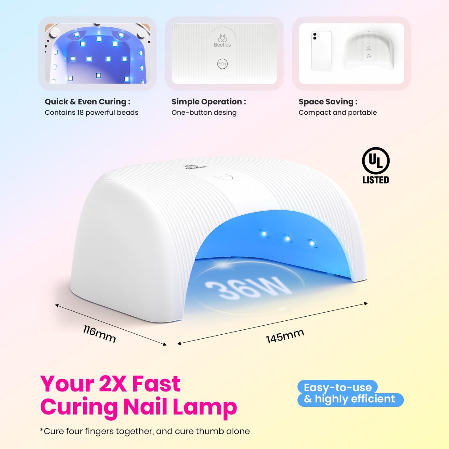 Beetles 53Pcs Gel Nail Polish Kit with UV Light Starter Kit, 32 Colors Pastel Pink Blue Green Summer Gel Polish Set with 3Pcs Base Gel Top Coat Led Nail Lamp Builder Blomming Gel Nail Gloves Gift Set