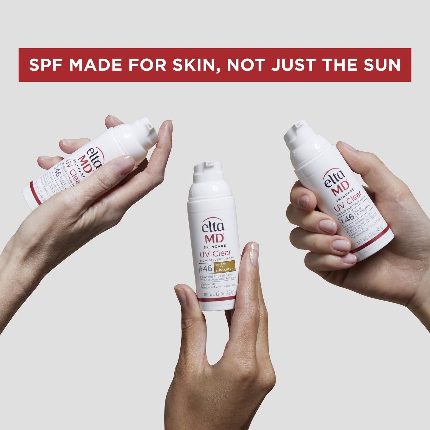 EltaMD UV Physical Tinted Mineral Sunscreen for Face - SPF 41 Tinted Sunscreen for Face, 100% Mineral Actives for Sensitive Skin, 3.0 oz Tube