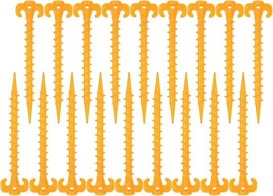 AYAMAYA 8/12/16 PCS Spiral Tent Stakes, 8 Inch Screw in Sand Stakes, Easy Installation Camping Ground Stakes, Tent Spikes with Storage Bag for Beach Garden Yard Canopy Tarp Rainfly Tent Accessories