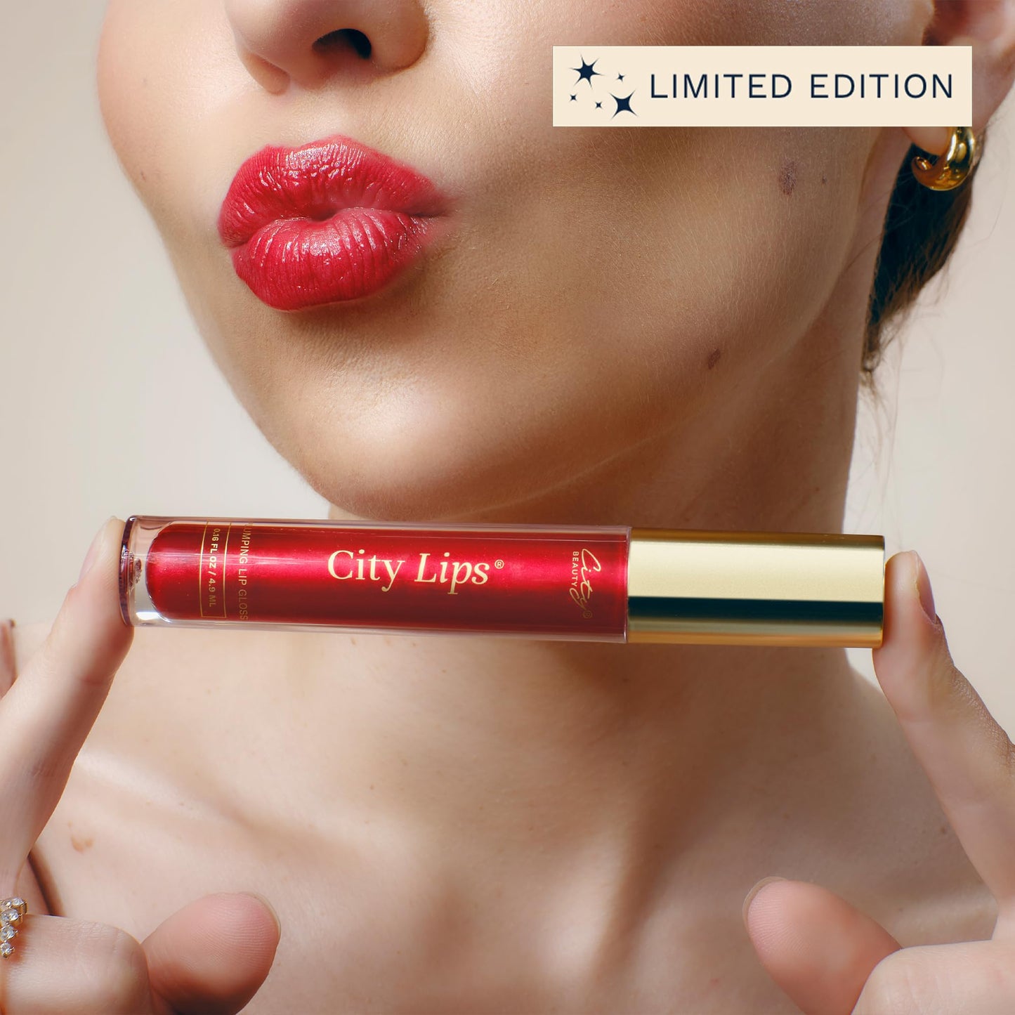 City Beauty City Lips Plumping Lip Gloss Holly - High-Shine Gloss for Fuller, Younger-Looking Lips | Hydrating & Smoothing Lip Treatment Hyaluronic Acid