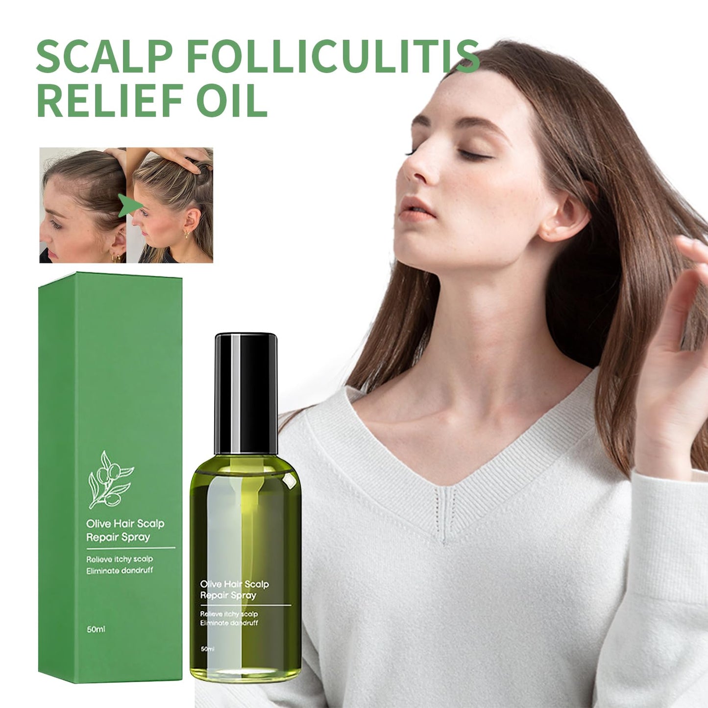 Castor Oil Hair Growth Spray, Enriched with Bio Oil, Olive Oil, and Tea Tree Oil, Promotes Hair Growth and Nourishes Hair (3PCS)