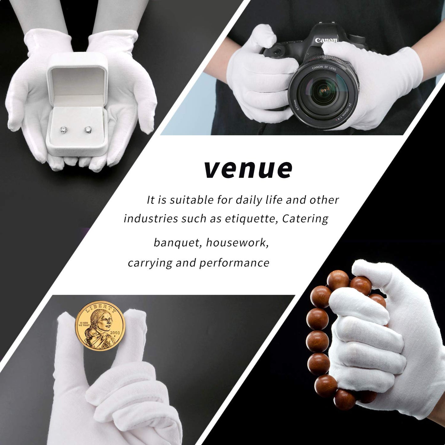 8Pairs White Cotton Gloves for Eczema, White Cotton Eczema Gloves for Dry Hands Sleeping, Breathable Machine Washable Cloth for Men and Women 1