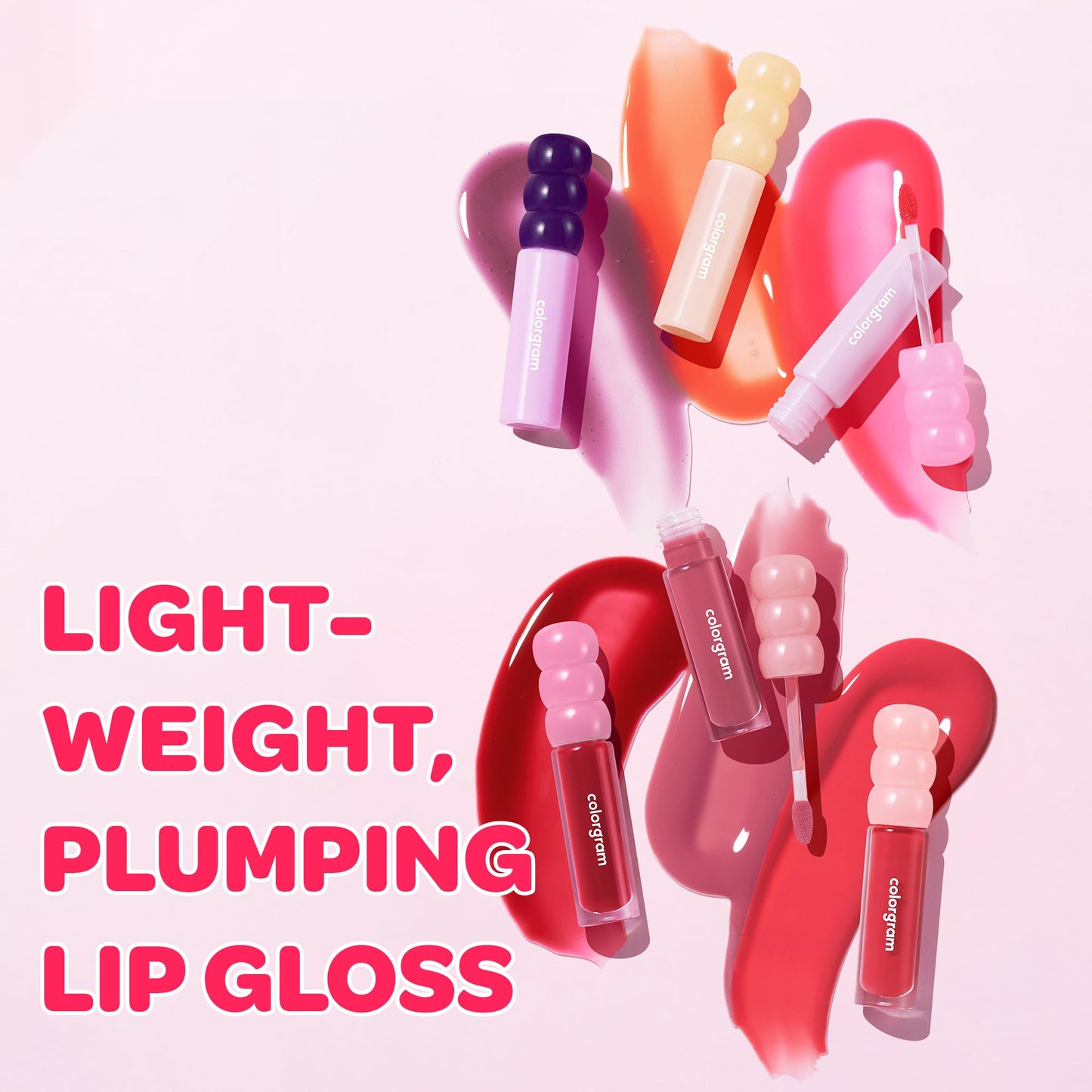 COLORGRAM FRUITY GLASS GLOSS 05 BABY LYCHEE | Non-Sticky Glossy Lip Tint with Glass-Like Shine | Long-Lasting Hydrating Lip Gloss for Smooth & Plump Lips