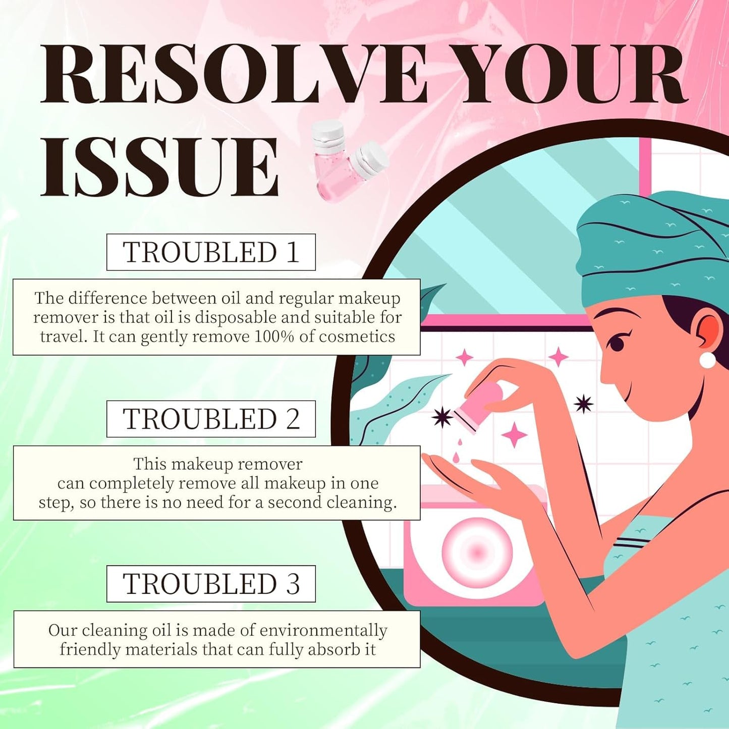 Cisto Makeup Remover Oil Mini, Cisto Cleansing Oil Mini Makeup Remover, Portable Facial Cleansing Oil, Nourishing and Gentle Cleansing Oil for All Skin Types (Camellia 20 capsules)