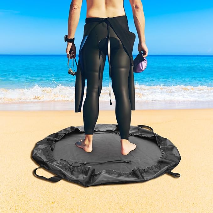 Cosmos Wetsuit Changing Mat Beach Wetsuit Storage Bag Surfer Wet Bag Foldable Waterproof Dry Bag with Handle and Adjustable Strap for Diving, Swimming, Surfing, Kayakers and Water Sports