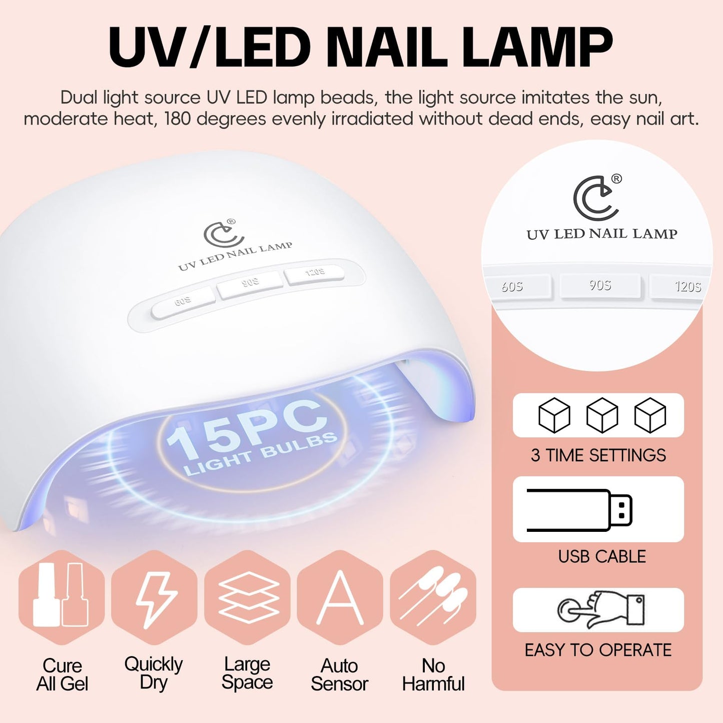 COSCELIA Gel Nail Polish Kit with U V Light, 18 Colors Nude Pink White Brown Gel Nail Kit 3PC Poly with Glossy Top Coat Base Coat Art Rhinestones Manicure Tools for Women Salon DIY