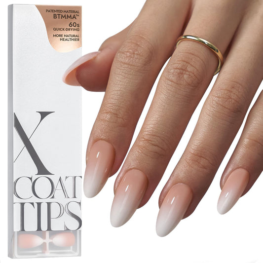 BTArtboxnails XCOATTIPS Ombre Nails - Press On Nails Medium Almond Shape, Soft Gel, 150Pcs 15 Sizes Soak Off Acrylic Fake Nails Gift for Home DIY