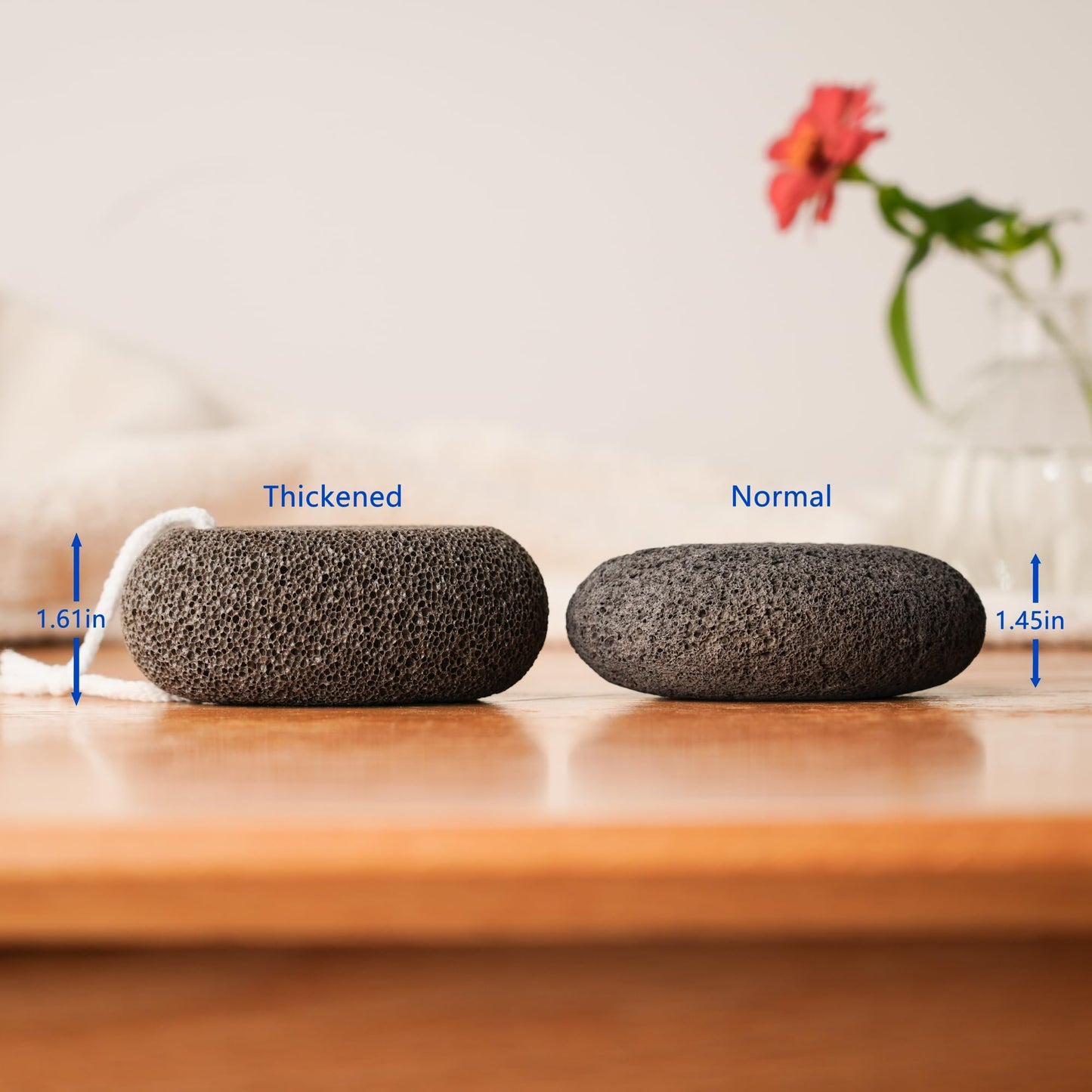 CopesFuda Extra Thick Pumice Stone for Feet and Hands – Ergonomic, Durable Natural Foot File – Gray, 3.9x2.8x1.6 in – Ideal for Cracked Heel Treatment,Callus Remover for feet&Dead Skin Exfoliation