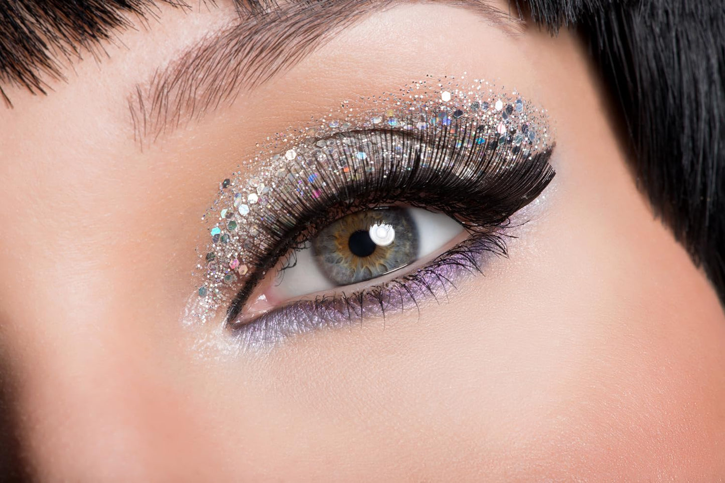 Face Glitter; Hair & Body Makeup: for Kids/Women (3 Oz Silver) Chunky Iridescent Holograph Stars Moon Cosmetic Grade, Cruelty Free Apply Without Glue, Easy to Take Off Keeps Skin Clean