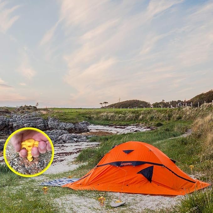 Canopy Stakes Canopy Anchors Beach Tent Stakes Heavy Duty Screw Shape 25 cm 10 inch - 8 Pack Yellow …