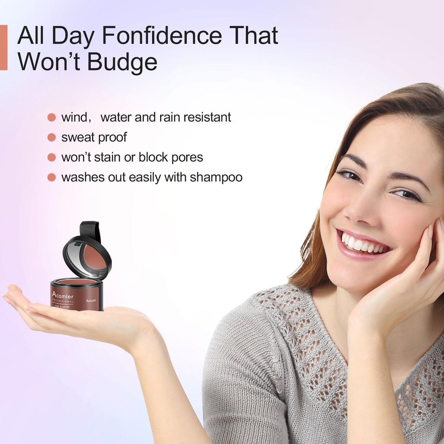 Acomler Instantly Root Touch Up Hairline Shadow Powder,Root Cover Up Hair Powder,Medium Blonde for Thinning Hair, Grey Hair Coverage for Women Men with Eyebrows,Beard Line,Bald Spots (Medium Blonde)