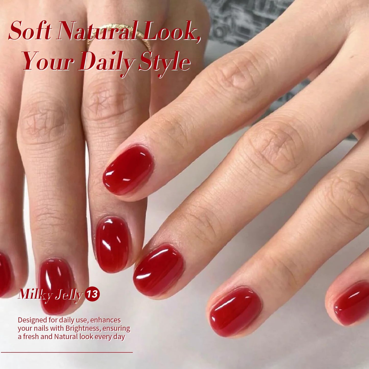 Born Pretty Jelly Burgundy Gel Nail Polish Christmas Jelly Red Gel Polish Sheer Wine Red Natural Translucent Soak Off Hema-Free Gel Polish Nail Art DIY 15ML