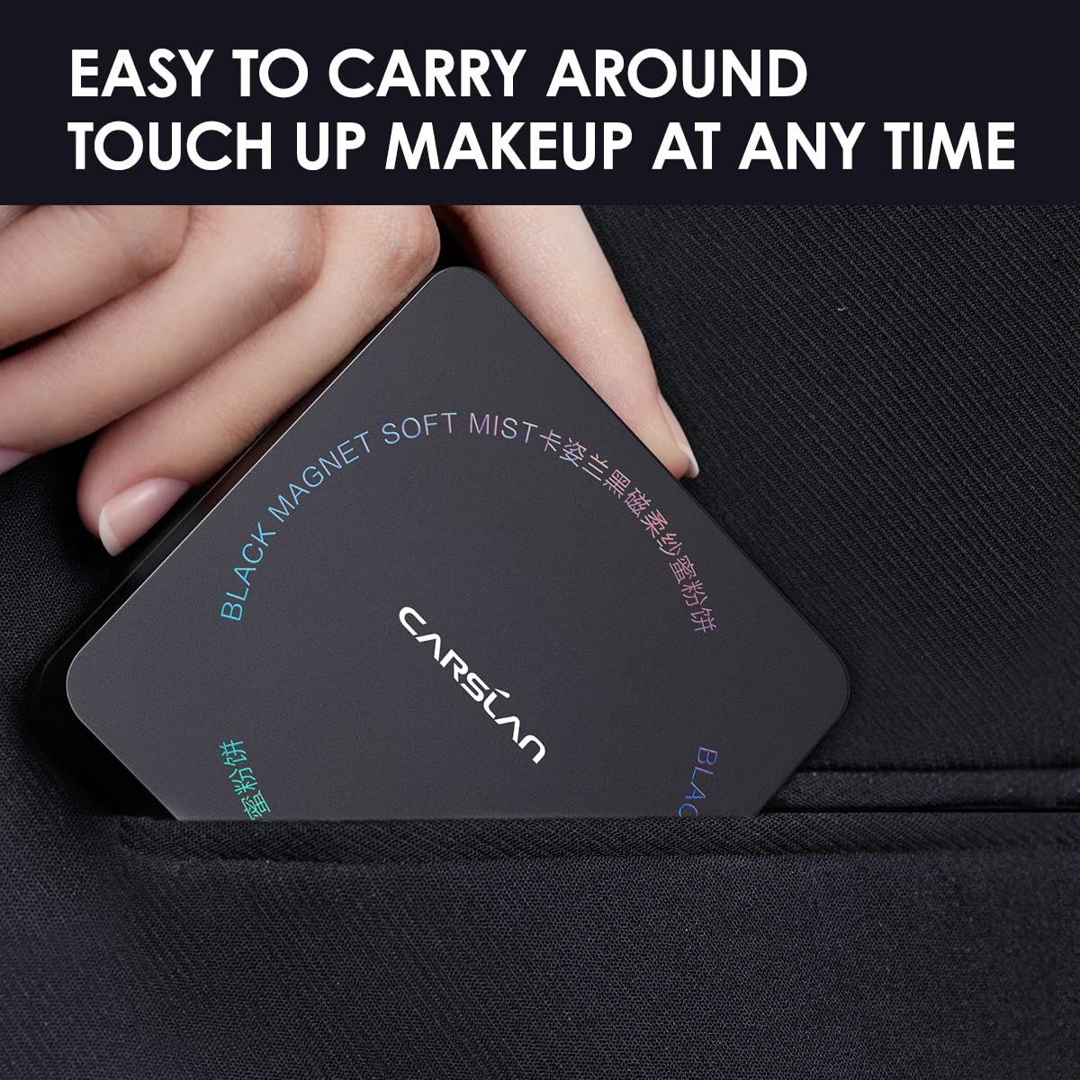 CARSLAN Oil Control Face Pressed Powder Compact, 24H Longlasting Waterproof Pressed Setting Powder Foundation Makeup, Shine Free, Poreless, Smooth, 01 Translucent for dry skin (0.28Oz) (0.28Oz)