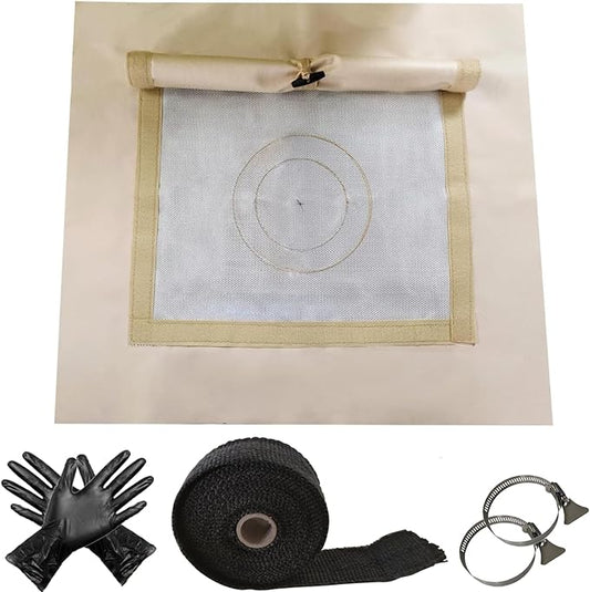 DANCHEL OUTDOOR Stove Jack Kit for Tent with Rain Flap Cover for Dia. 4''/5.85'', Fire Resistant Wood Stove Hole for Canvas Tent Hot Tent Chimney, Side Wall A/C 4 Season