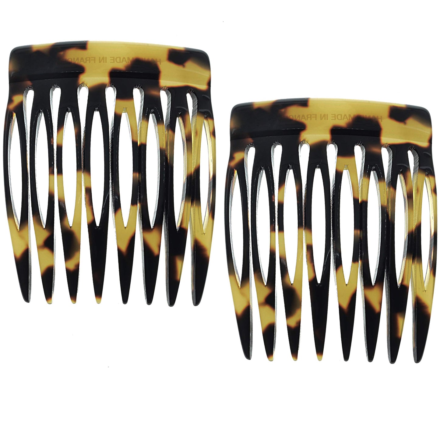 Camila Paris CP2008 Tokyo French Hair Side Comb 4 Piece Handmade Small, French Twist Decorative Hair Combs, Strong Hold Hair Comb Clips for Women, No Slip Styling Girls Hair Accessories Made in France