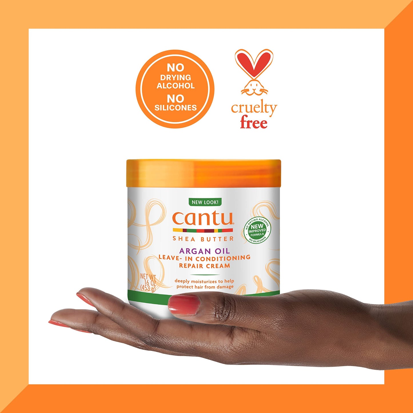 Cantu Leave-In Conditioning Repair Cream with Argan Oil, 16 oz (Packaging May Vary) (Pack of 2)