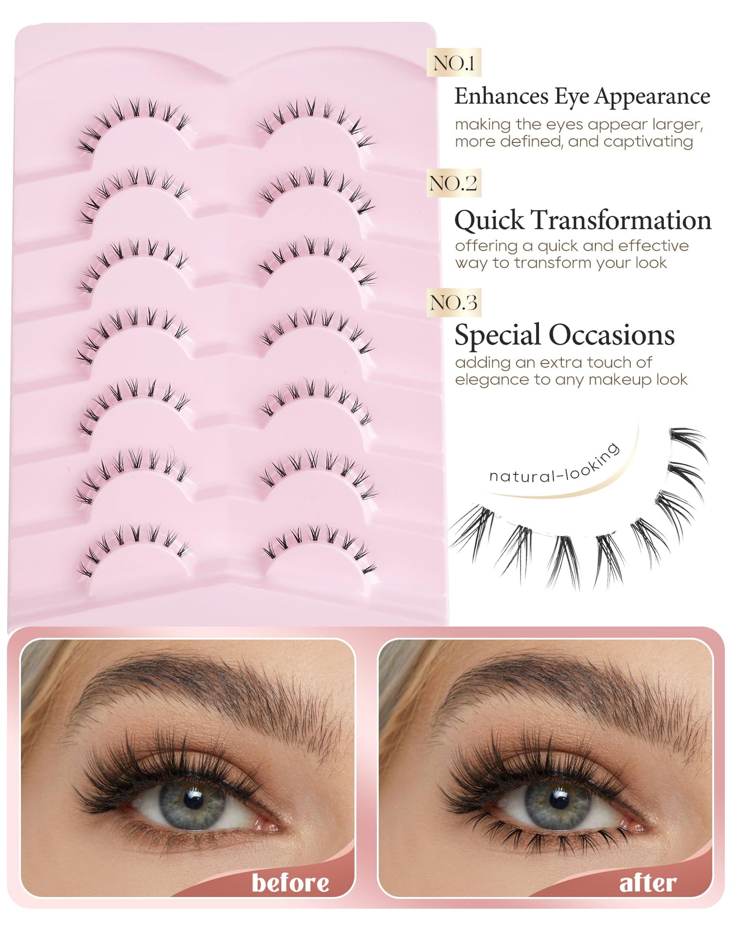 Bottom Lashes Bottom Eyelashes False Lower Lashes Fake Bottom Eyelashes 7 Pairs Bottom-3