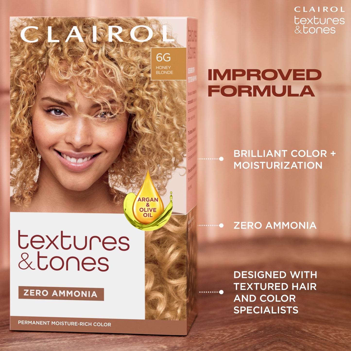 Clairol Textures & Tones Permanent Hair Dye, 6R Ruby Red Hair Color, Pack of 2