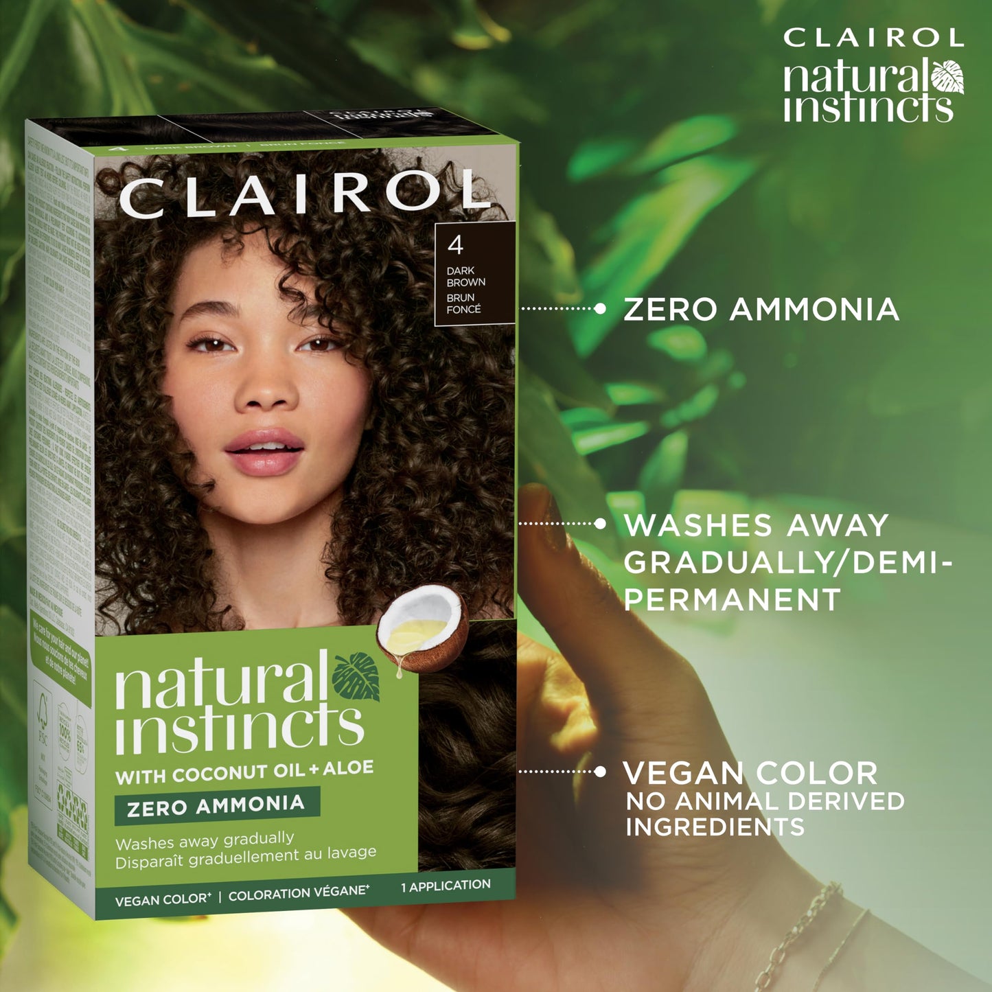 Clairol Natural Instincts Demi-Permanent Hair Dye, 5BZ Medium Bronze Brown Hair Color, Pack of 1