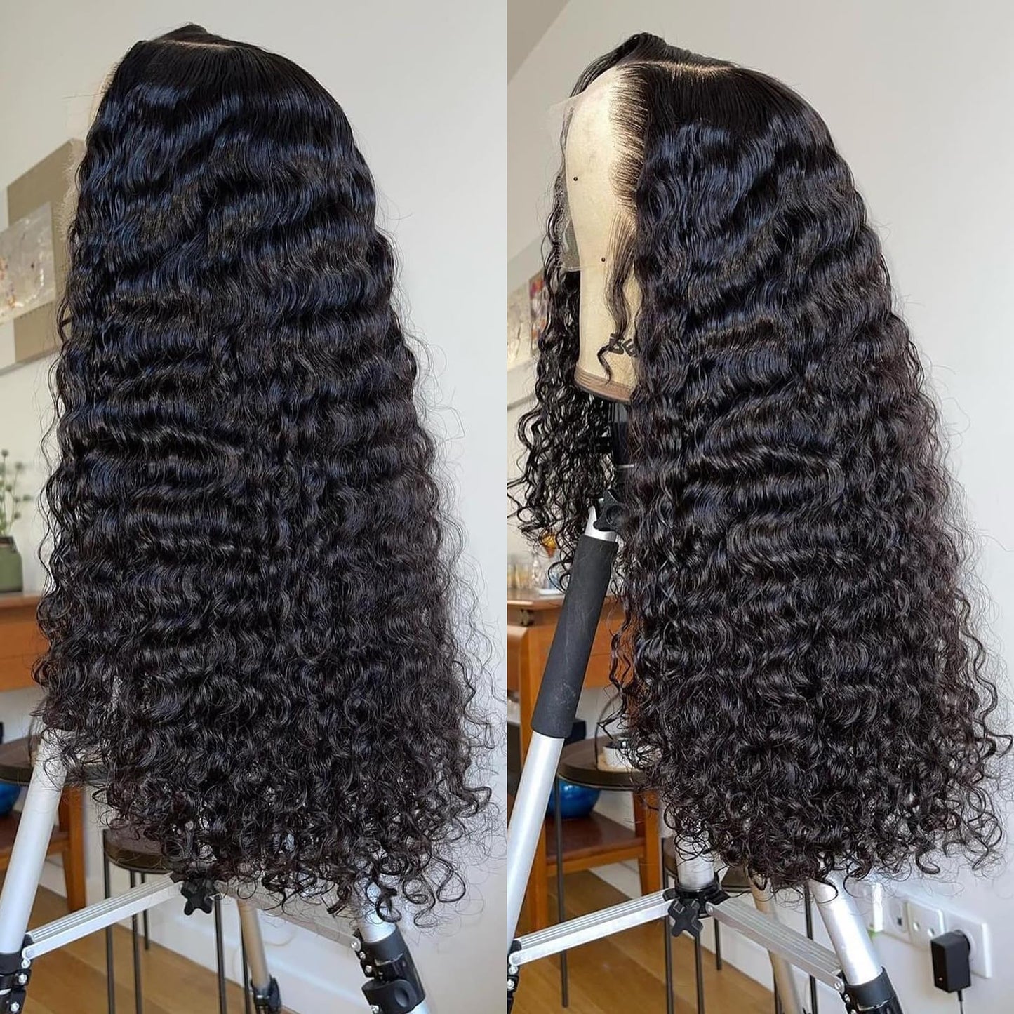 BEEOS 13x6 SKINLKE HD Lace Front Wig, Curly Pre-Plucked Bleached All Knots Invisible HD Lace Melt into Any Skin Tone True 180% Density 18 Inch Human Hair Wig