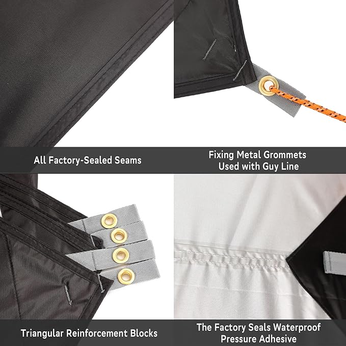 Clostnature Waterproof Camping Tarp for Tent - Ultralight Hammock Rain Fly for Backpacking, Heavy Duty Camping Hiking Awning Lightweight Rain Tarp Tent Shelter Camping Gear Must Haves