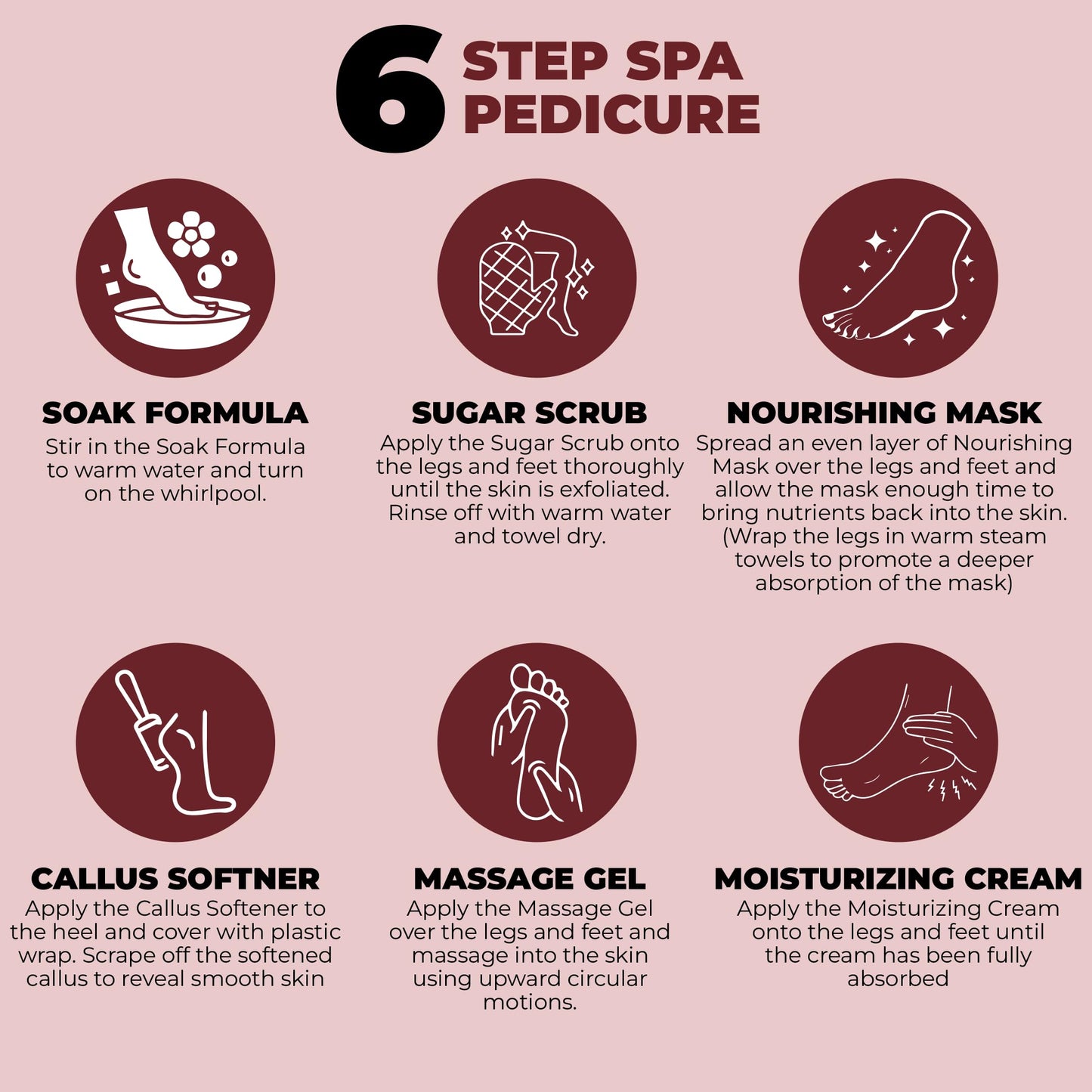 CosmoSpa Deluxe Six-Step Pedicure Set - 3 Pack, Premium Foot Care Kit for Ultimate Spa Experience at Home, Perfect for Relaxation and Rejuvenation (Pearl)